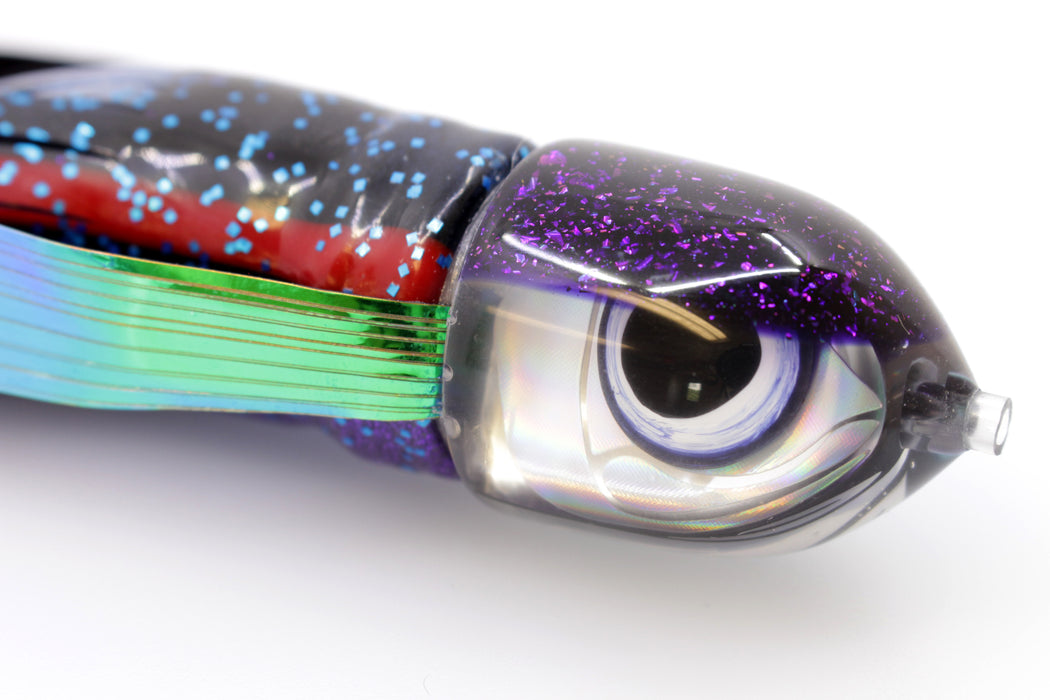 LS Lures Silver Rainbow Purple Glitter Back Flyer 9" 4.8oz Skirted with Wings
