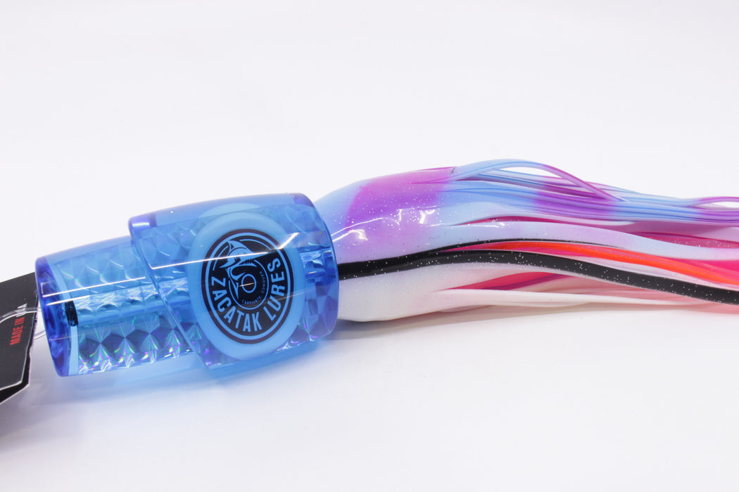 Zacatak Lures Blue Rainbow Scale Large Thunderstruck 12" 8.5oz Skirted Lilac Lumo