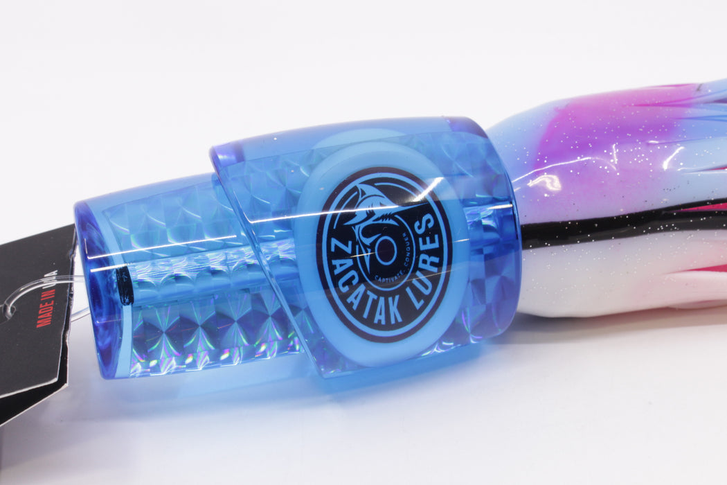 Zacatak Lures Blue Rainbow Scale Large Thunderstruck 12" 8.5oz Skirted Lilac Lumo