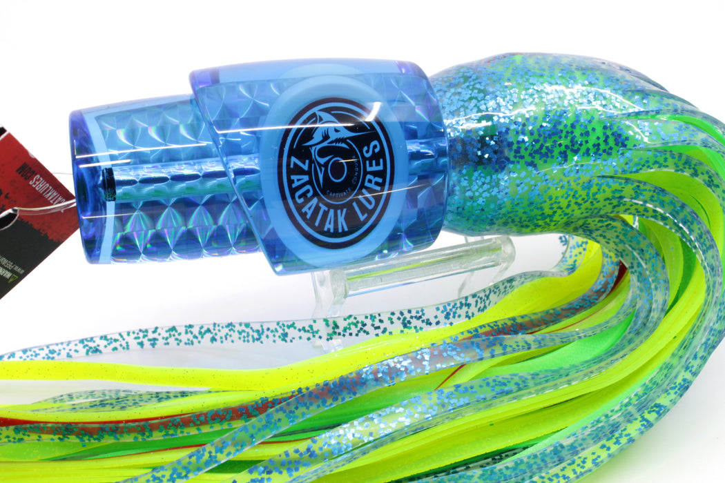 Zacatak Lures Blue Rainbow Scale Large Thunderstruck 12" 8.5oz Skirted Electric Dorado