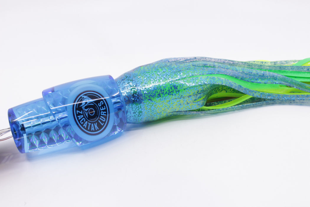 Zacatak Lures Blue Rainbow Scale Large Thunderstruck 12" 8.5oz Skirted Electric Dorado