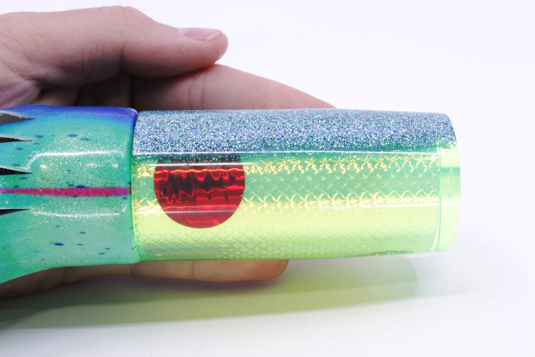 TANTRUM Lures Chartreuse Rainbow Scale Large AMN 12" 7.5oz Fire Tailz Vinyl