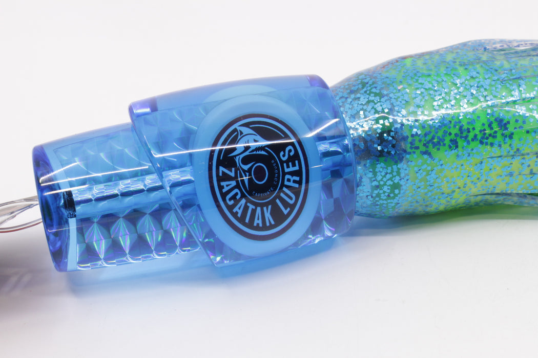 Zacatak Lures Blue Rainbow Scale Large Thunderstruck 12" 8.5oz Skirted Electric Dorado