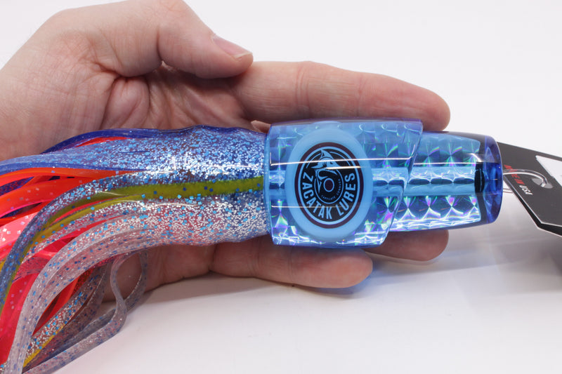 Zacatak Lures Blue Rainbow Scale Medium Thunderstruck 9" 5.7oz Skirted Hot Hawaiian