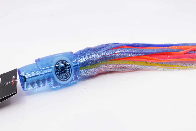 Zacatak Lures Blue Rainbow Scale Medium Thunderstruck 9" 5.7oz Skirted Hot Hawaiian