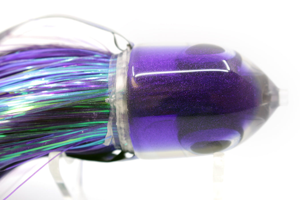 LS Lures Silver Rainbow Purple Back Flyer 9" 4.1oz Flashabou Strobez with Wings