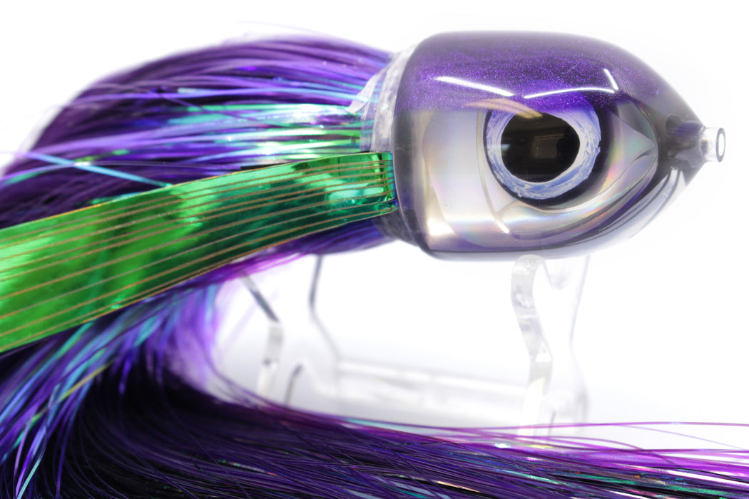 LS Lures Silver Rainbow Purple Back Flyer 9" 4.1oz Flashabou Strobez with Wings