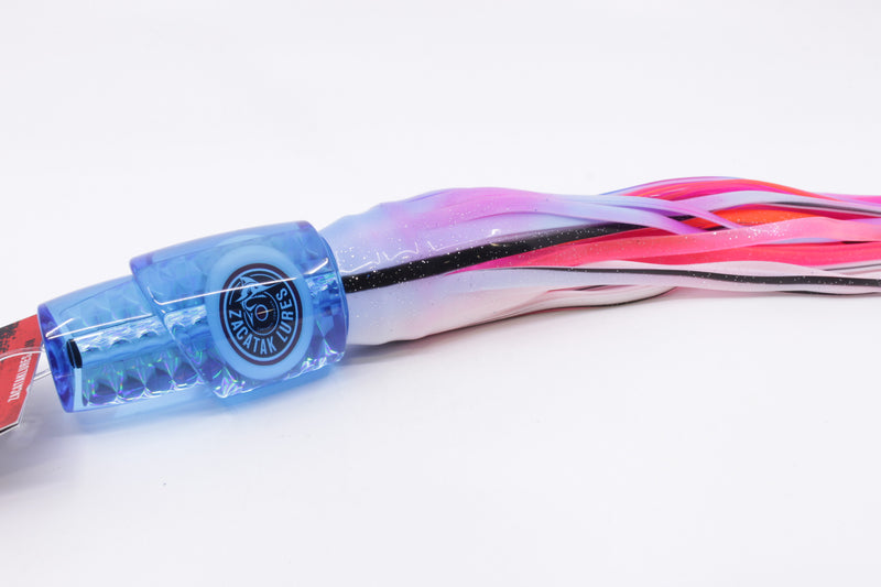 Zacatak Lures Blue Rainbow Scale Medium Thunderstruck 9" 5.7oz Skirted Lilac Lumo