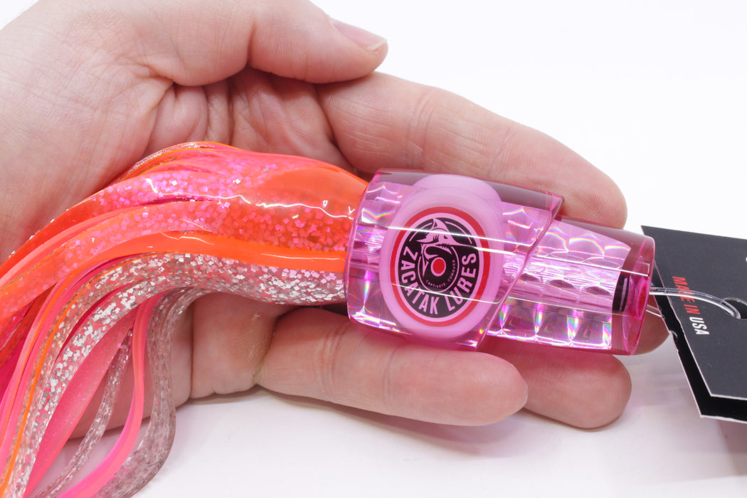 Zacatak Lures Pink Rainbow Scale Small Thunderstruck 7" 2.8oz Skirted Pinky