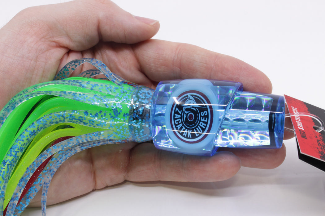 Zacatak Lures Blue Rainbow Scale Small Thunderstruck 7" 2.8oz Skirted Electric Dorado