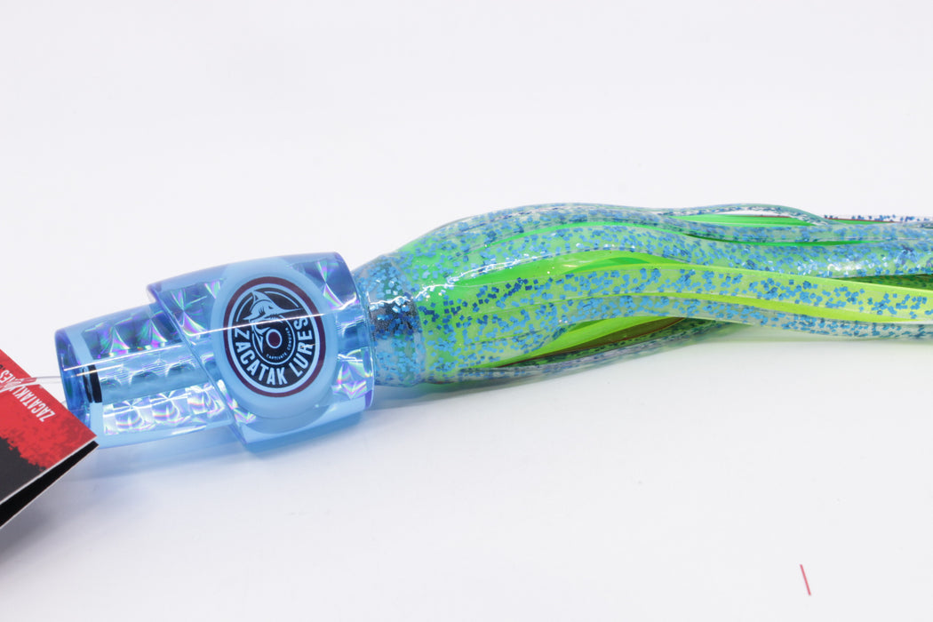 Zacatak Lures Blue Rainbow Scale Small Thunderstruck 7" 2.8oz Skirted Electric Dorado