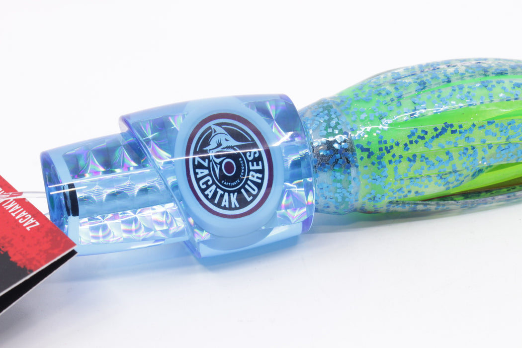 Zacatak Lures Blue Rainbow Scale Small Thunderstruck 7" 2.8oz Skirted Electric Dorado