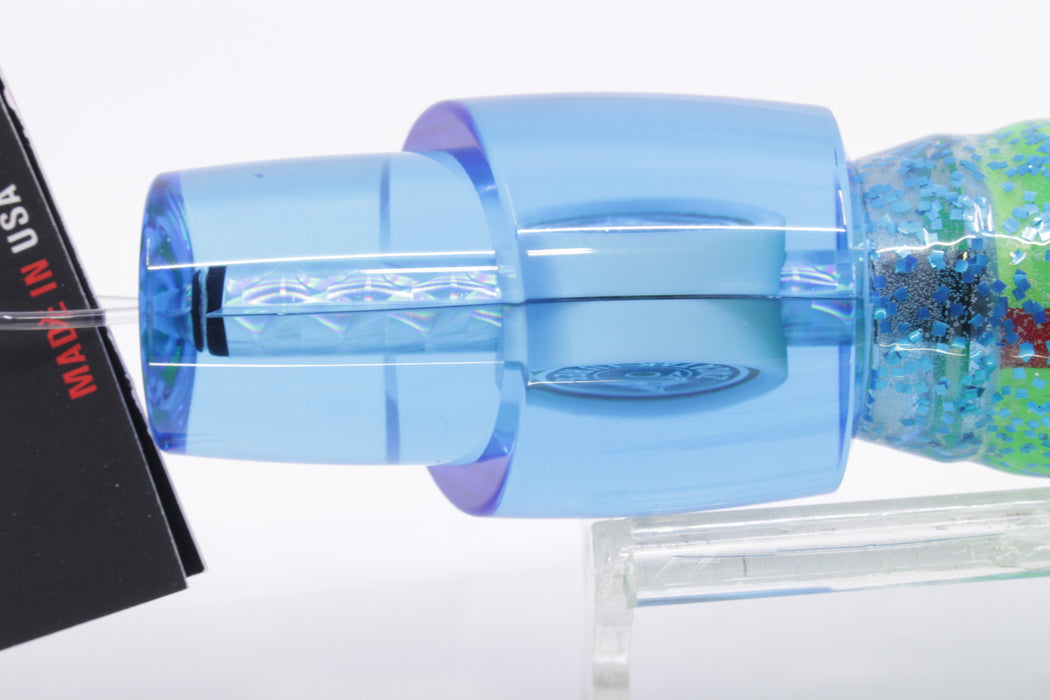 Zacatak Lures Blue Rainbow Scale Small Thunderstruck 7" 2.8oz Skirted Electric Dorado