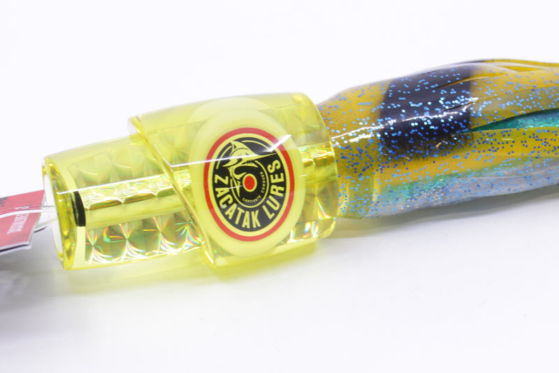Zacatak Lures Yellow Rainbow Scale Small Thunderstruck 7" 2.8oz Skirted Jack Mack