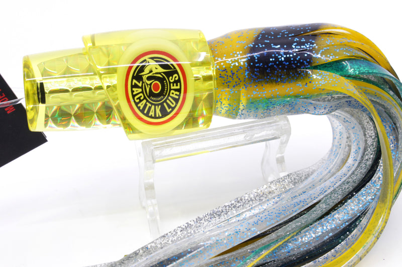 Zacatak Lures Yellow Rainbow Scale Small Thunderstruck 7" 2.8oz Skirted Jack Mack