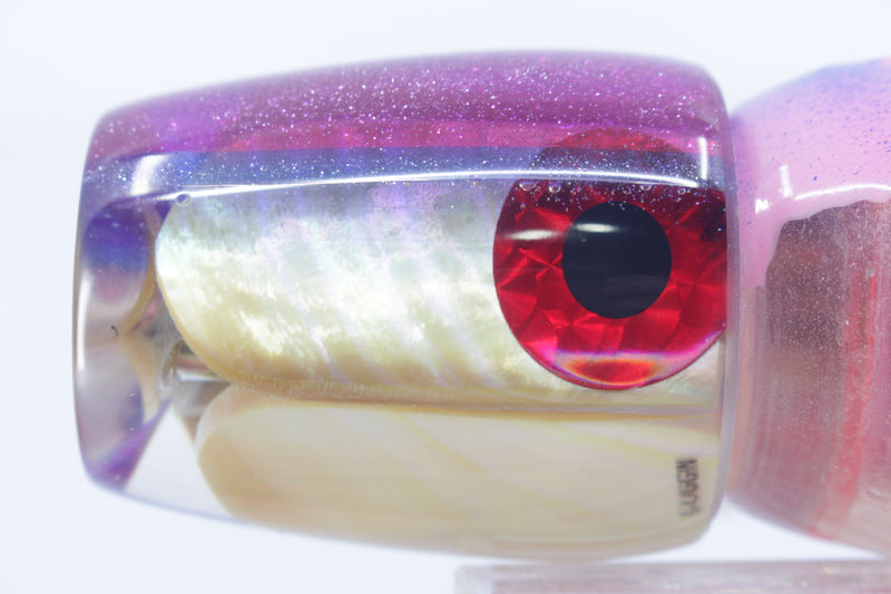 Coggin Lures Real Golden MOP Purple-Blue Back 4-Hole Copa Teardrop Invert 12" 10.5oz