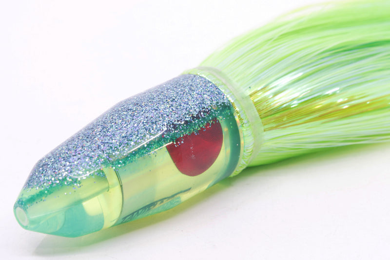 TANTRUM Lures Chartreuse Rainbow Ice Blue Back Small Bullet 7" 4oz Strobez Green
