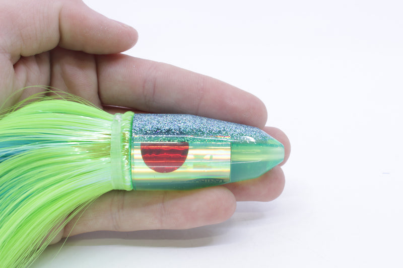 TANTRUM Lures Chartreuse Rainbow Ice Blue Back Small Bullet 7" 4oz Strobez Green
