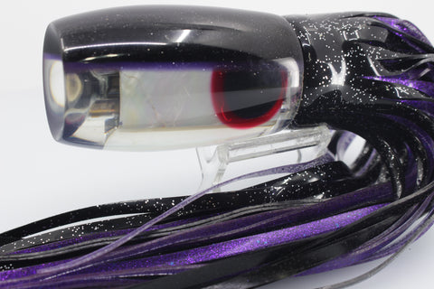 Coggin Lures Real White MOP Black-Purple Back 4-Hole Maui Plunger Invert 14" 11.5oz