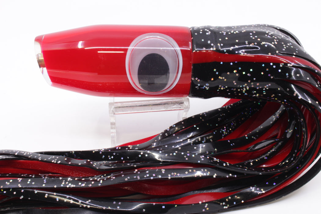 Crampton Baits Red Pearl Doll Eyes Plunger 12" 8.5oz Skirted Black/Red