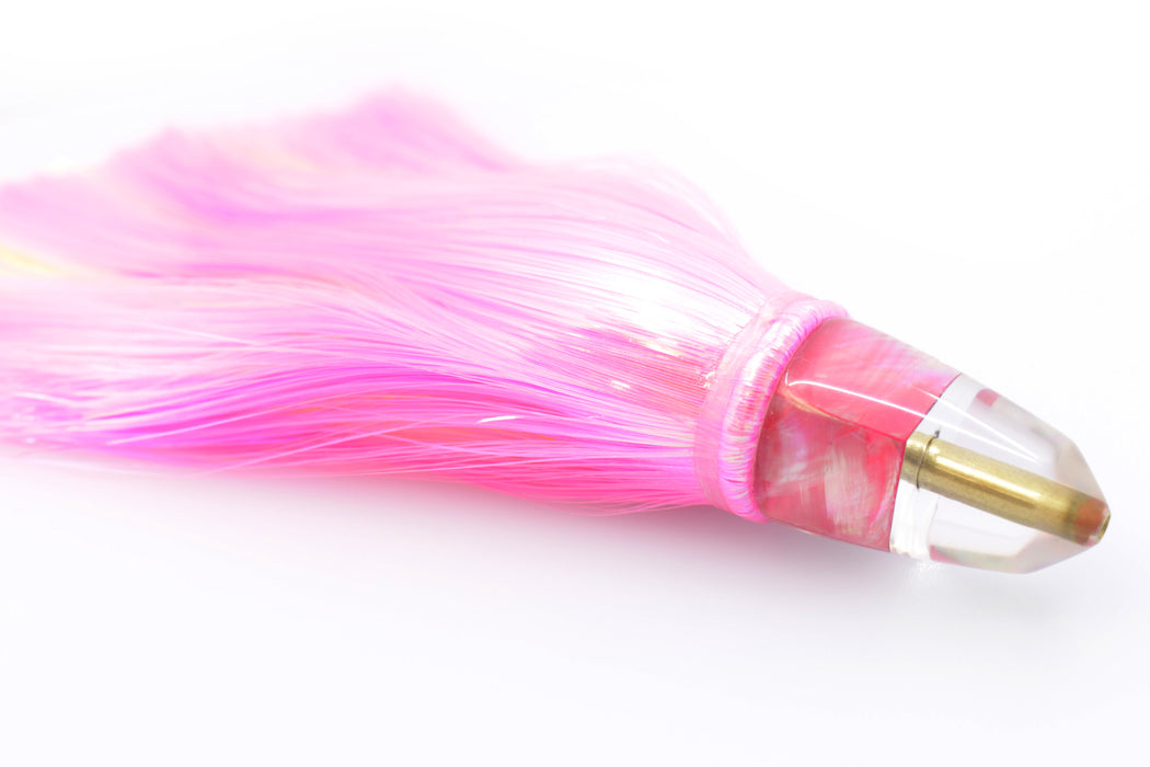 Koya Lures Pink MOP Mini AK Bullet 7" 4.5oz Strobez Flashabou Pink-Chartreuse