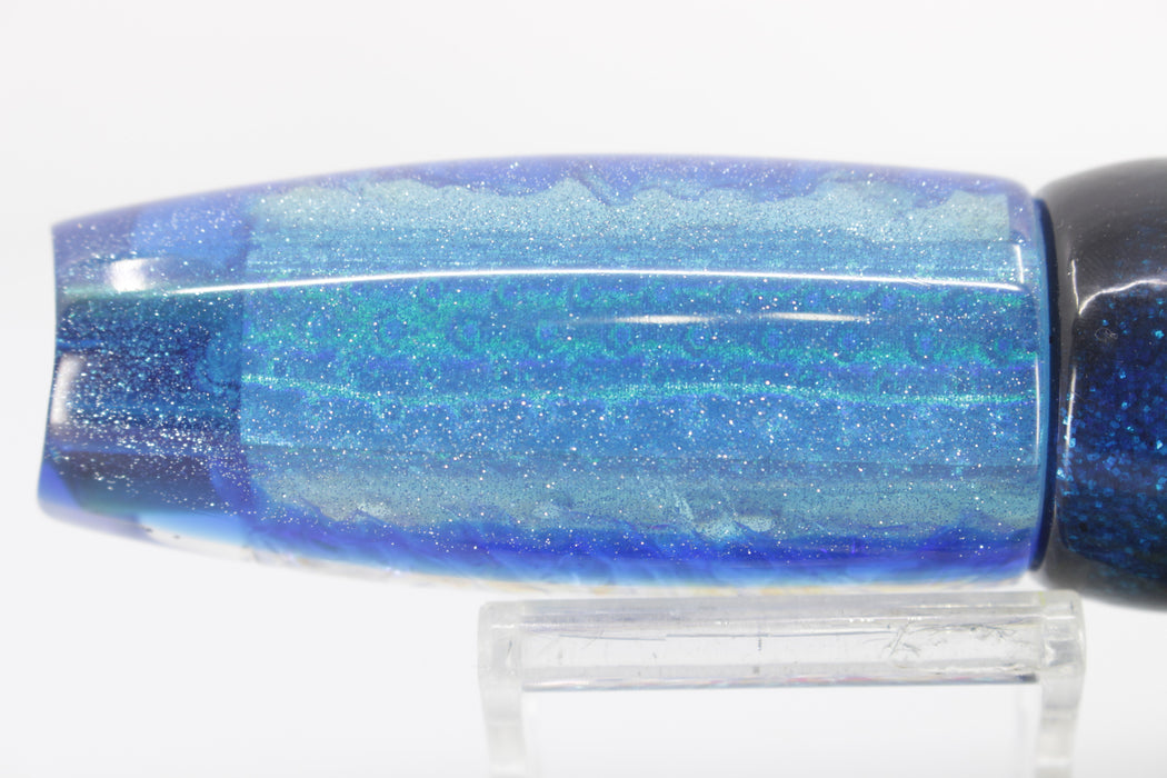 Coggin Lures Diamond-Rainbow Scale Dichro Ice Blue-Blue Back Big Slant Bobo 12" 9oz