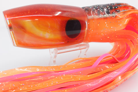 Coggin Lures Orange Pearl Glass Orange-Pink Back Maui Plunger 14" 13.8oz Skirted