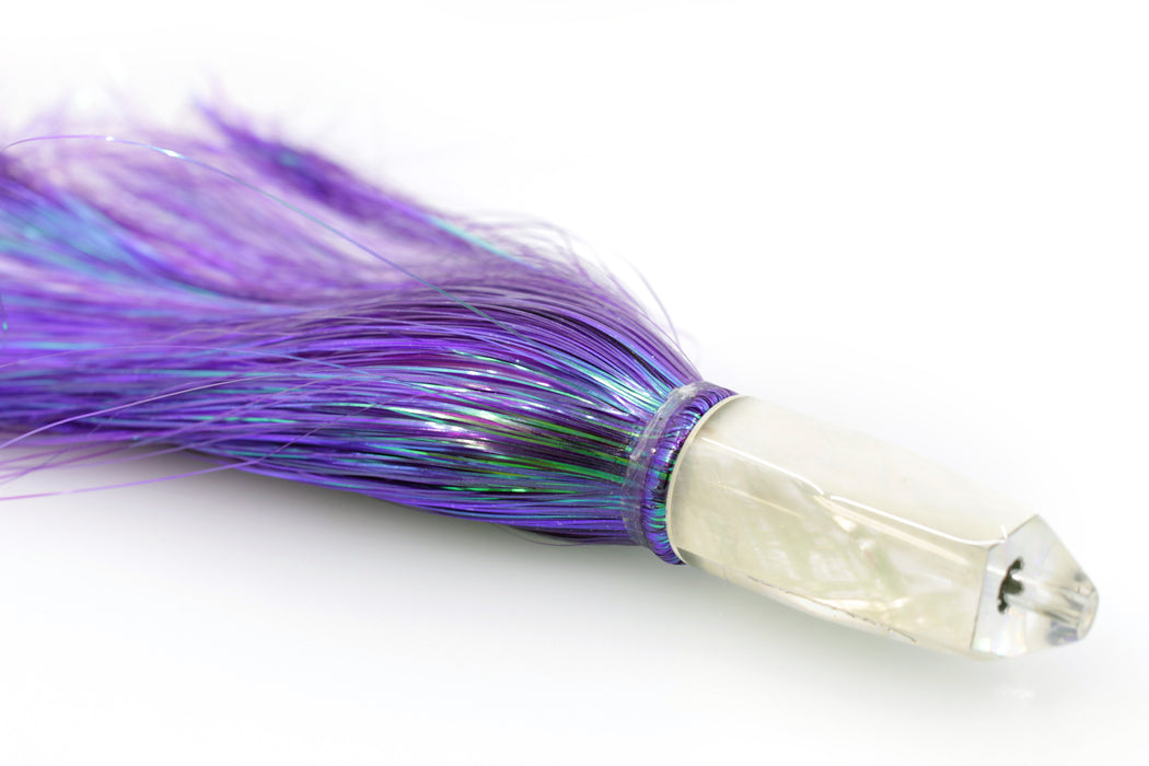 Koya Lures White MOP Karma Bullet 7" 3.3oz Strobez Flashabou Purple-White