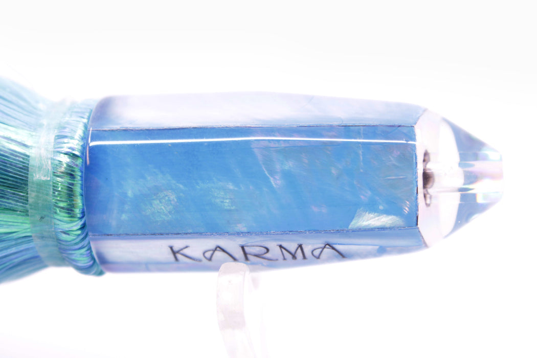 Koya Lures Blue MOP Karma Bullet 7" 3.3oz Strobez Flashabou Ice Blue-Pink