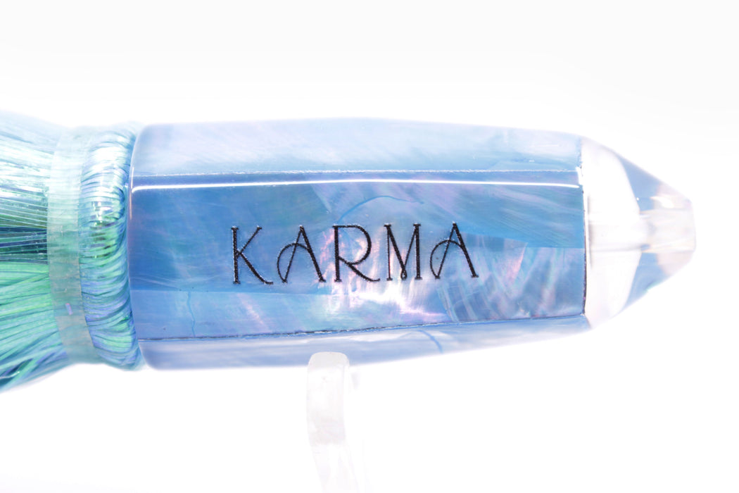 Koya Lures Blue MOP Karma Bullet 7" 3.3oz Strobez Flashabou Ice Blue-Pink