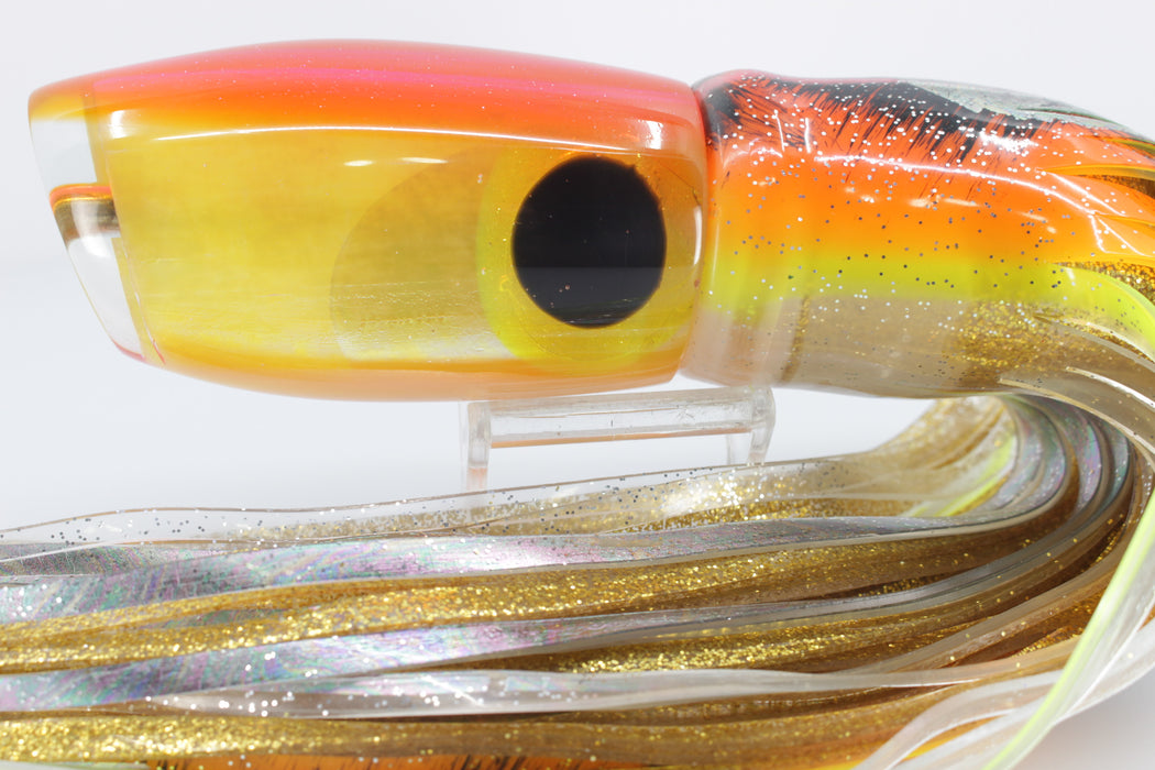 Coggin Lures Yellow Pearl Glass Pink-Orange Back Maui Plunger 14" 13.8oz Skirted