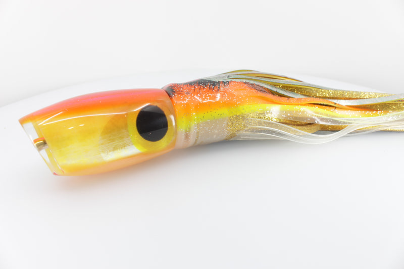 Coggin Lures Yellow Pearl Glass Pink-Orange Back Maui Plunger 14" 13.8oz Skirted