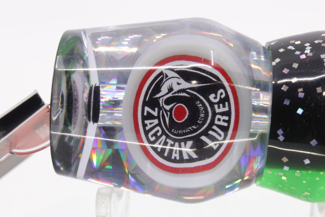 Zacatak Lures Silver Rainbow Medium Roach 9" 4.1oz Skirted Green Lantern