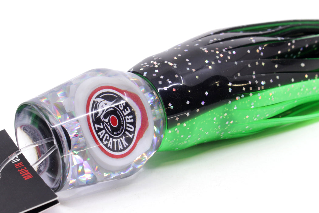 Zacatak Lures Silver Rainbow Medium Roach 9" 4.1oz Skirted Green Lantern