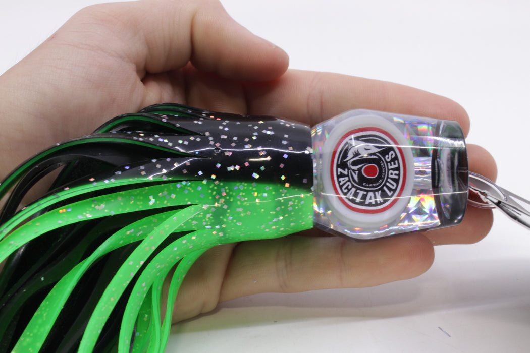 Zacatak Lures Silver Rainbow Medium Roach 9" 4.1oz Skirted Green Lantern