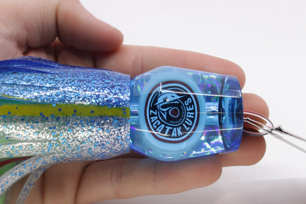 Zacatak Lures Blue Rainbow Medium Roach 9" 4.1oz Skirted Flying Fish