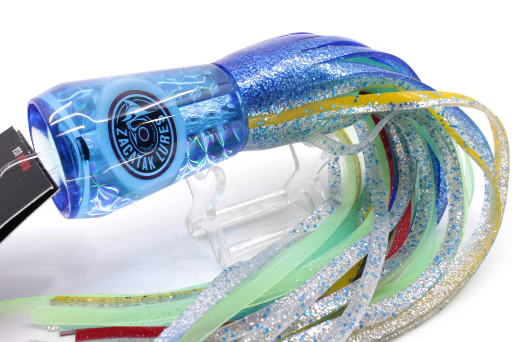 Zacatak Lures Ice Blue Rainbow Medium Vamp 9" 5oz Skirted Flying Fish