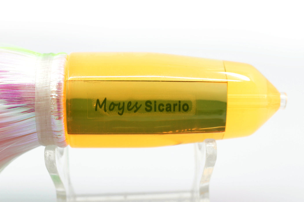 Moyes Lures Fluorescent Orange Mirrored Sicario Bullet 8" 4.8oz Strobez Flashabou