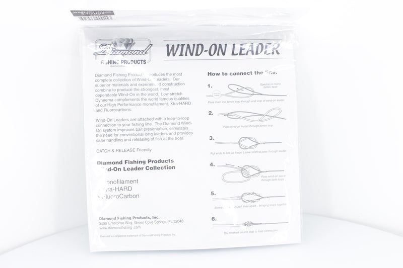 Diamond Fishing Products X-Tra Hard Wind-On Leader 25Ft