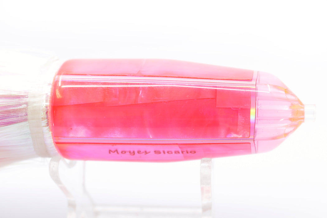 Moyes Lures Fluorescent Pink MOP 4-Hole Medium Sicario Bullet 10" 7.1oz Strobez