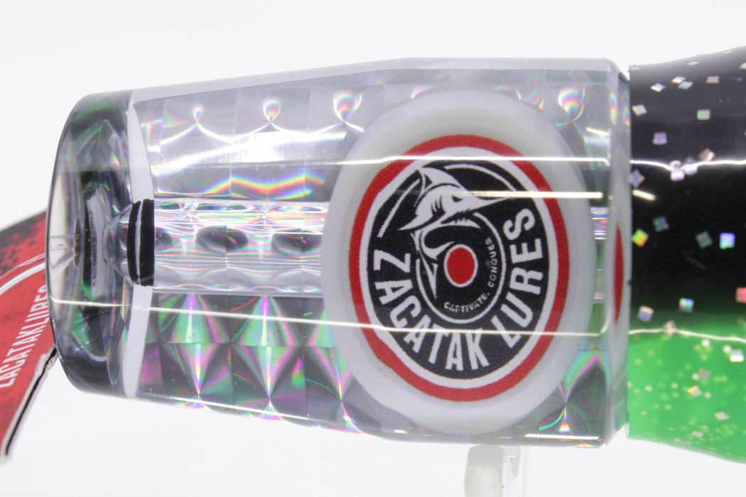 Zacatak Lures Silver Rainbow Medium Sprocket 9" 4.5oz Skirted Green Lantern