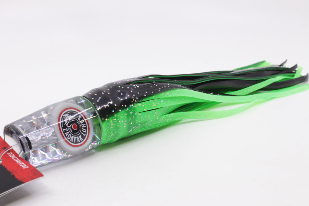 Zacatak Lures Silver Rainbow Medium Sprocket 9" 4.5oz Skirted Green Lantern