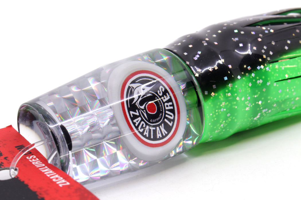 Zacatak Lures Silver Rainbow Medium Sprocket 9" 4.5oz Skirted Green Lantern