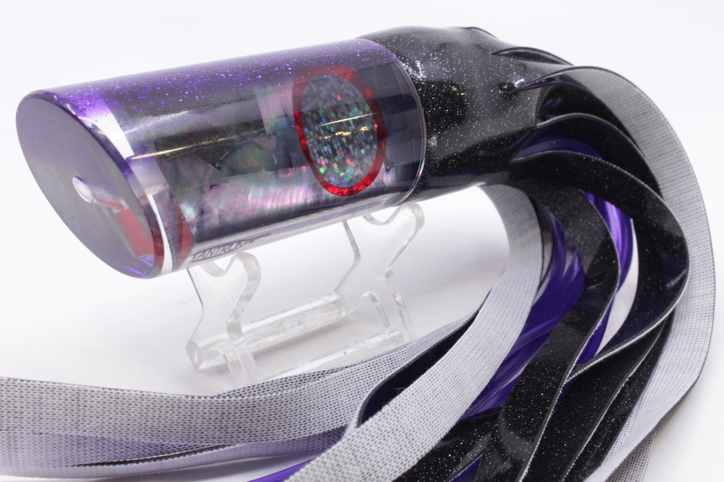 TANTRUM Lures Tahitian MOP Purple Back Large Tube 12" 7.3oz Vinyl Black