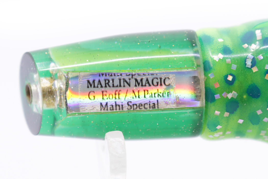 Marlin Magic Lime Green MOP Green Back Mahi Special 5.5" 2.1oz Skirted Green