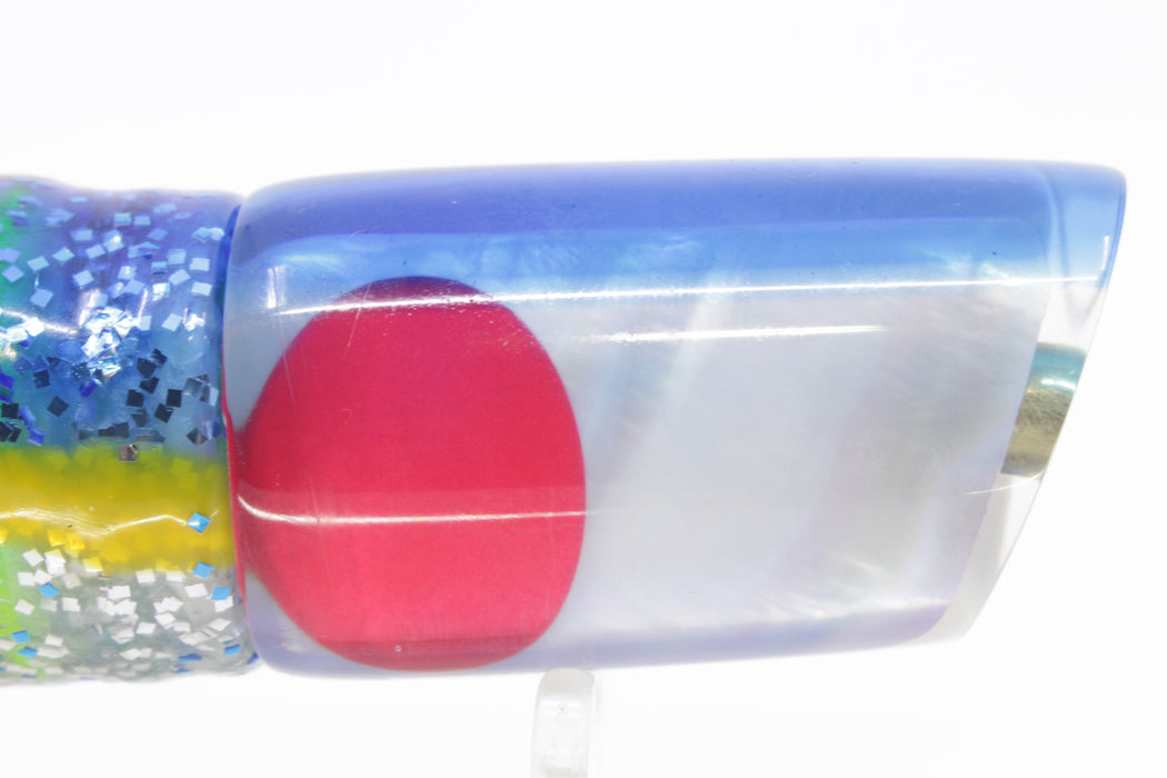 Crampton Baits Real White MOP Blue Back Red Eyes Mini HoG 9" 4oz Skirted