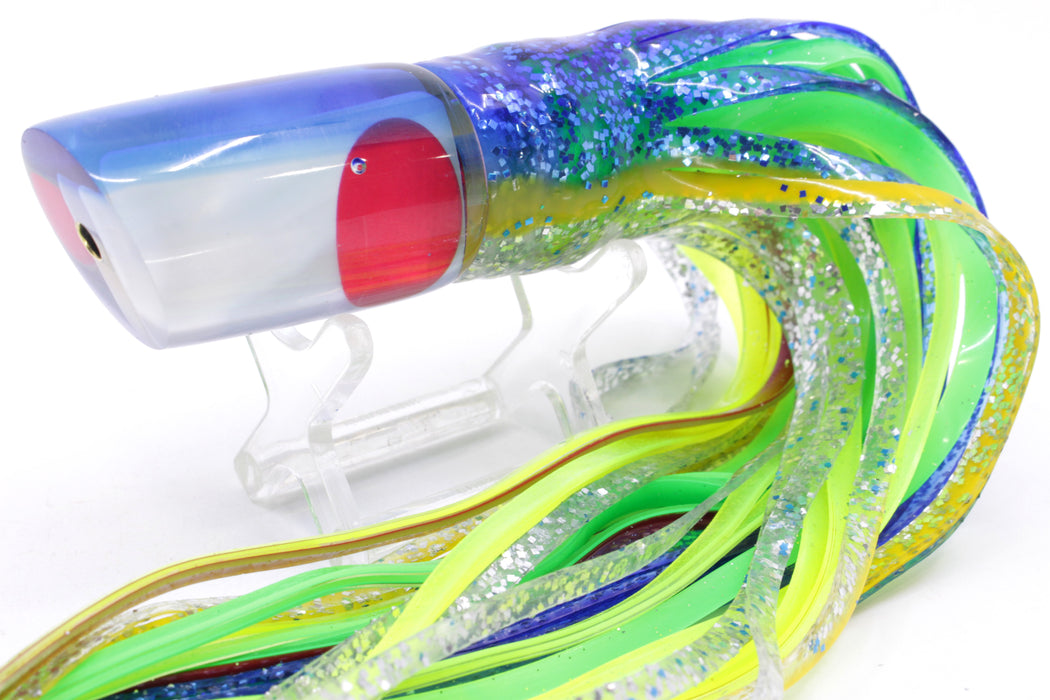 Crampton Baits Real White MOP Blue Back Red Eyes Mini HoG 9" 4oz Skirted