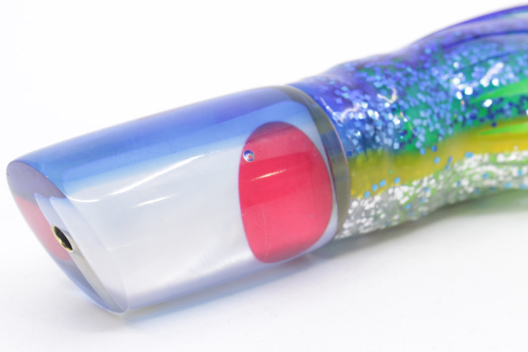 Crampton Baits Real White MOP Blue Back Red Eyes Mini HoG 9" 4oz Skirted