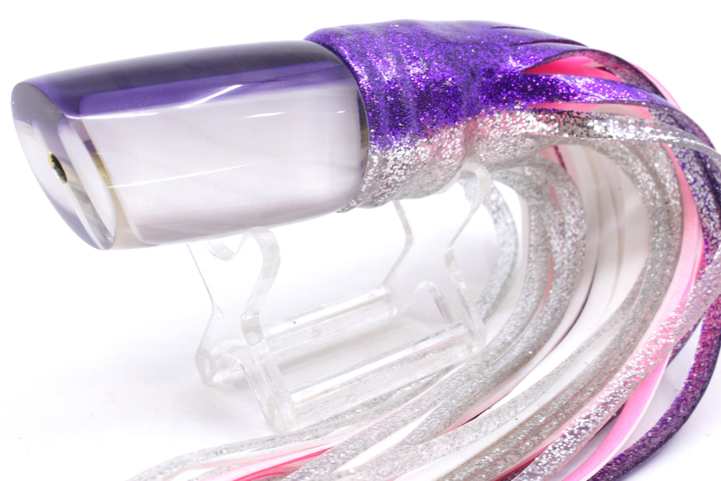 Crampton Baits Real White MOP Purple Back Mini HoG 9" 4oz Skirted Purple-Silver