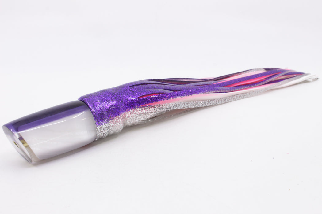 Crampton Baits Real White MOP Purple Back Mini HoG 9" 4oz Skirted Purple-Silver